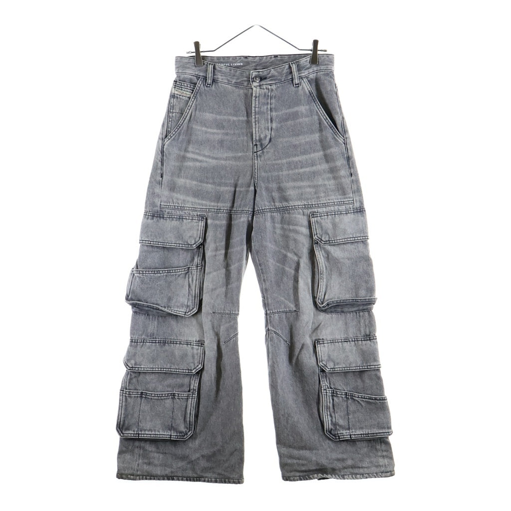 DIESEL(ディーゼル) D-SIRE-CARGO-D ルーズフィットボタンフライカーゴパンツ グレー A13317
