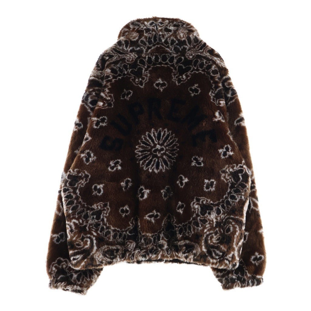 SUPREME(シュプリーム) 21SS Bandana Faux Fur Bomber Jacket ペイズリー ファージャケット ブラウン