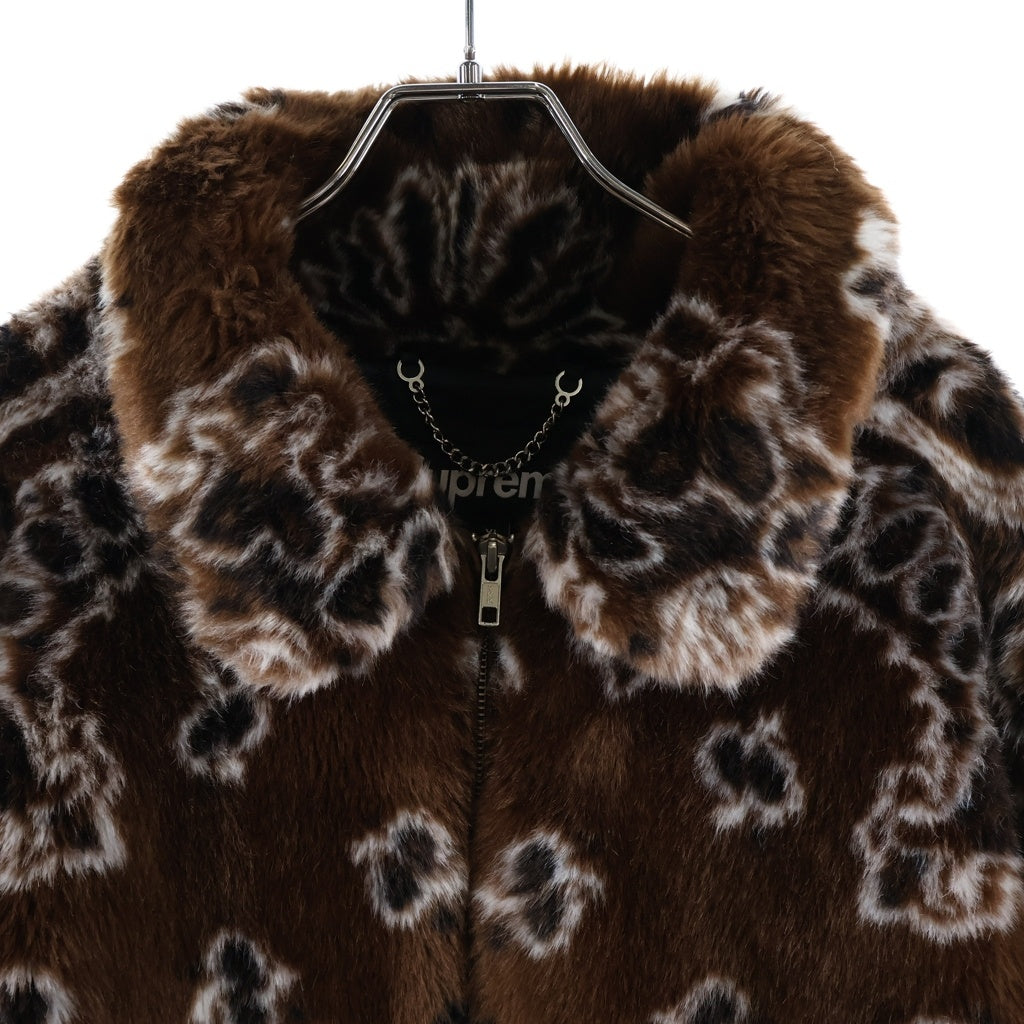 SUPREME(シュプリーム) 21SS Bandana Faux Fur Bomber Jacket ペイズリー ファージャケット ブラウン