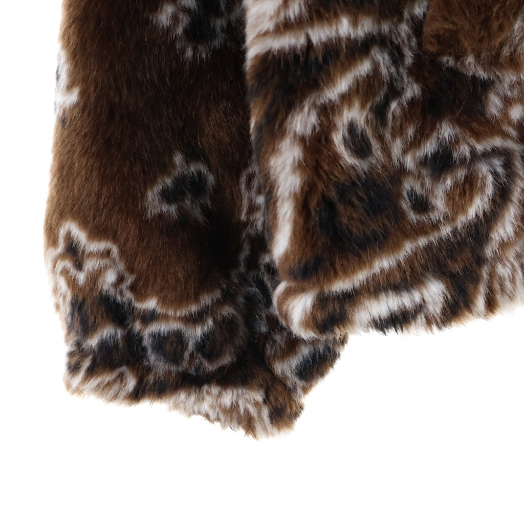 SUPREME(シュプリーム) 21SS Bandana Faux Fur Bomber Jacket ペイズリー ファージャケット ブラウン