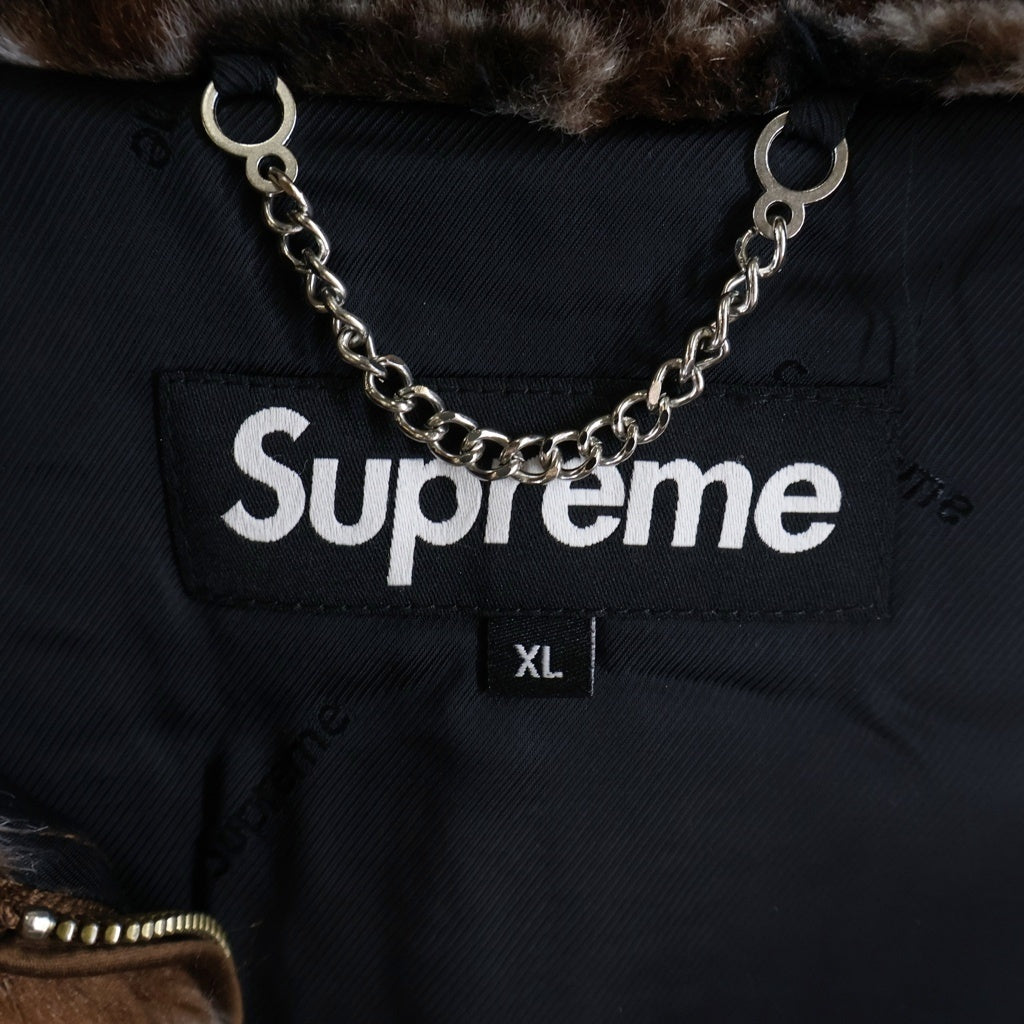 SUPREME(シュプリーム) 21SS Bandana Faux Fur Bomber Jacket ペイズリー ファージャケット ブラウン