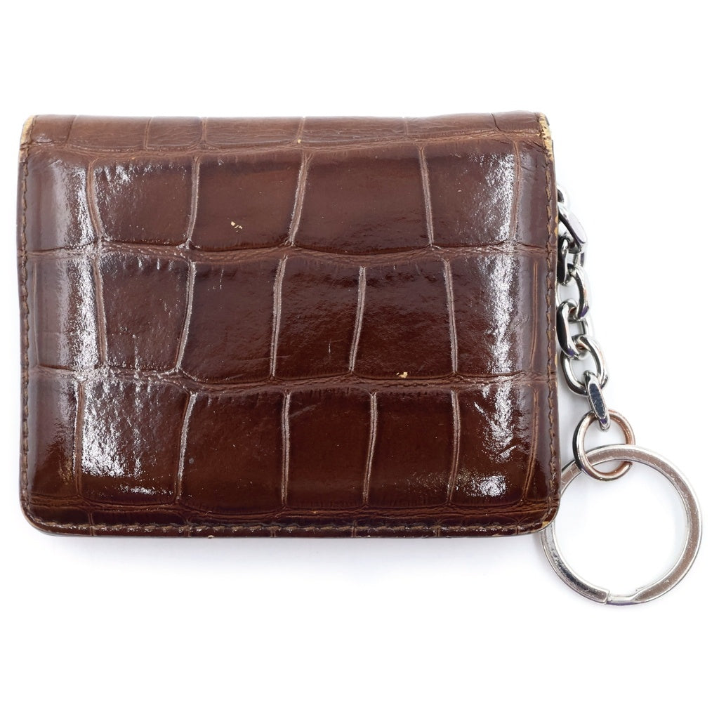 Maison Margiela(メゾンマルジェラ) 22SS 4ステッチ クロコ 型押し キーリング カードケース ブラウン