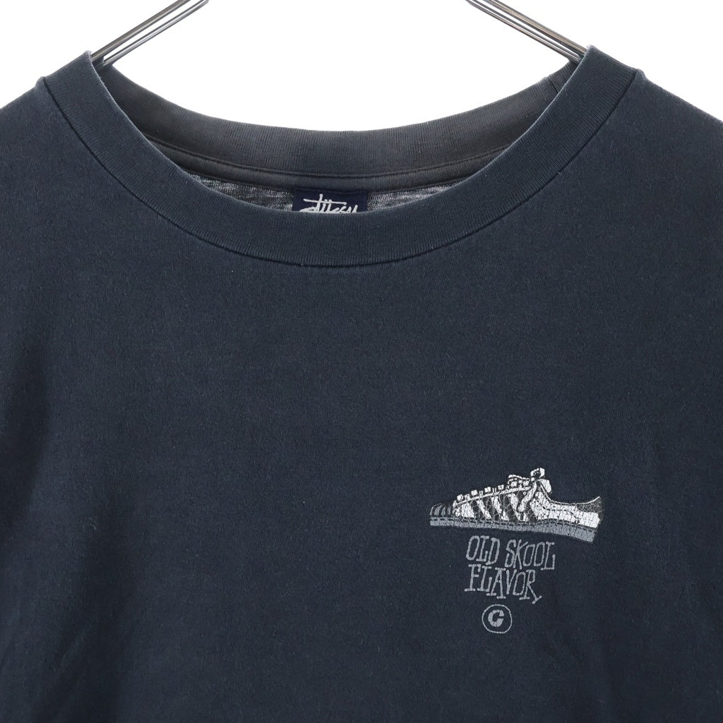 STUSSY(ステューシー) 90s OLD SKOOL FLAVOR SUPERSTAR オールドスクール スーパースター 両面プリント クルーネック半袖Tシャツカットソー ブラック