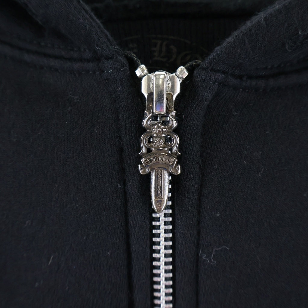 CHROME HEARTS(クロムハーツ) Made In Hollywood 3 Icon Pullover Hoodie 裏地サーマル 3アイコン ジップアップパーカー ブラック