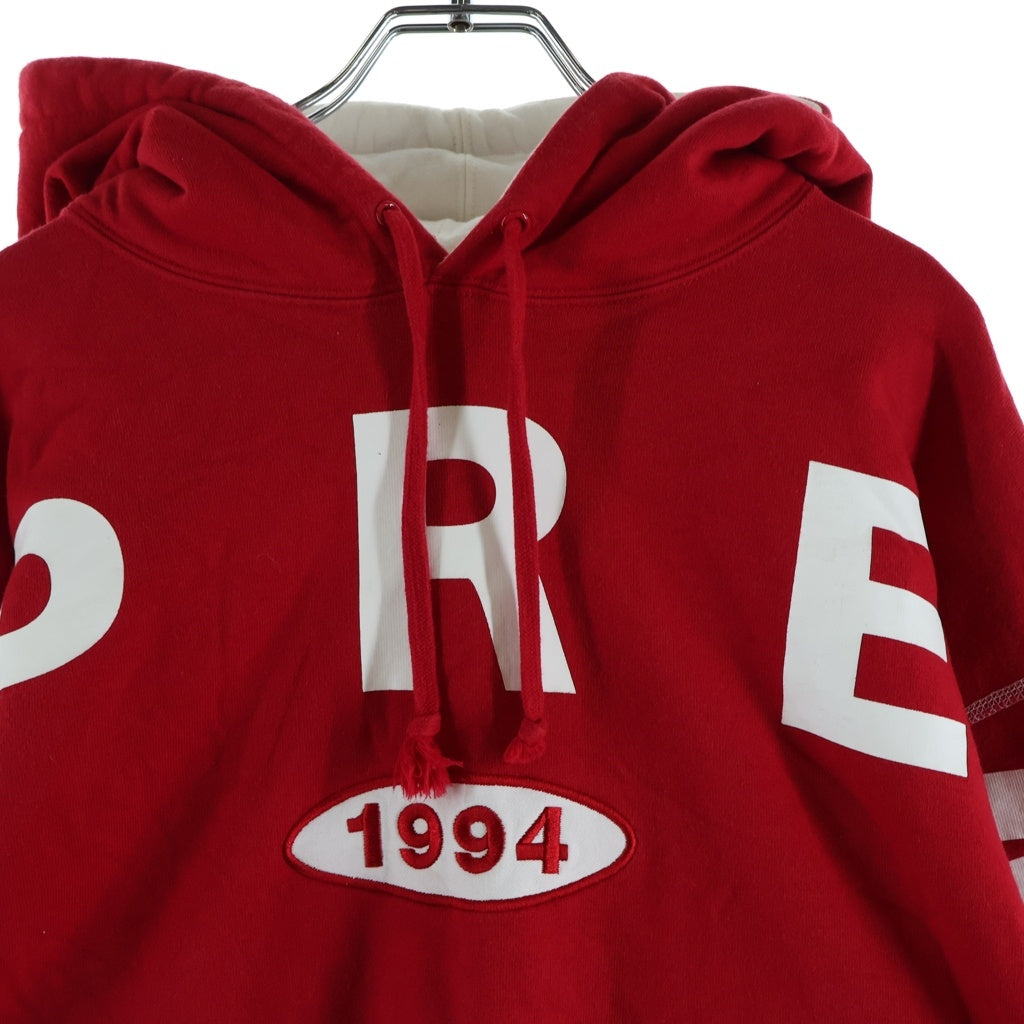 SUPREME(シュプリーム) 19AW 1994 Spred Logo Hooded Sweatshirt ロゴプリント 長袖プルオーバーパーカー レッド