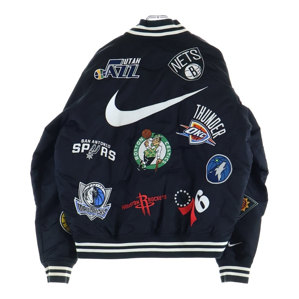 SUPREME(シュプリーム) 18SS ×Nike ×NBA Teams Warm-Up Jacket ロゴパッチ付き 中綿ナイロンジャケット スタジャン ブラック