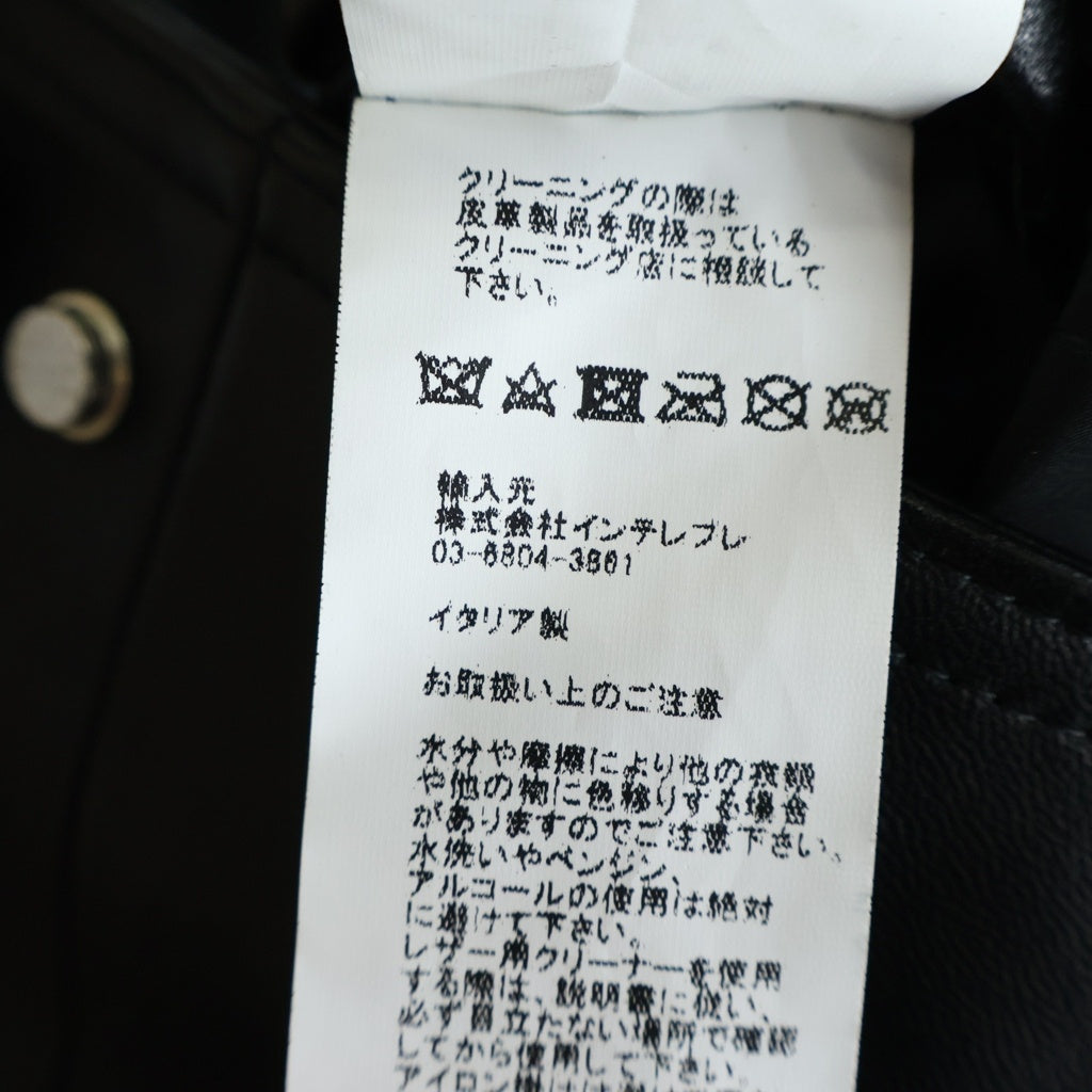 EMMETI(エンメティ) 干場義雅モデル ラムスキン シングルライダースジャケット ブラック
