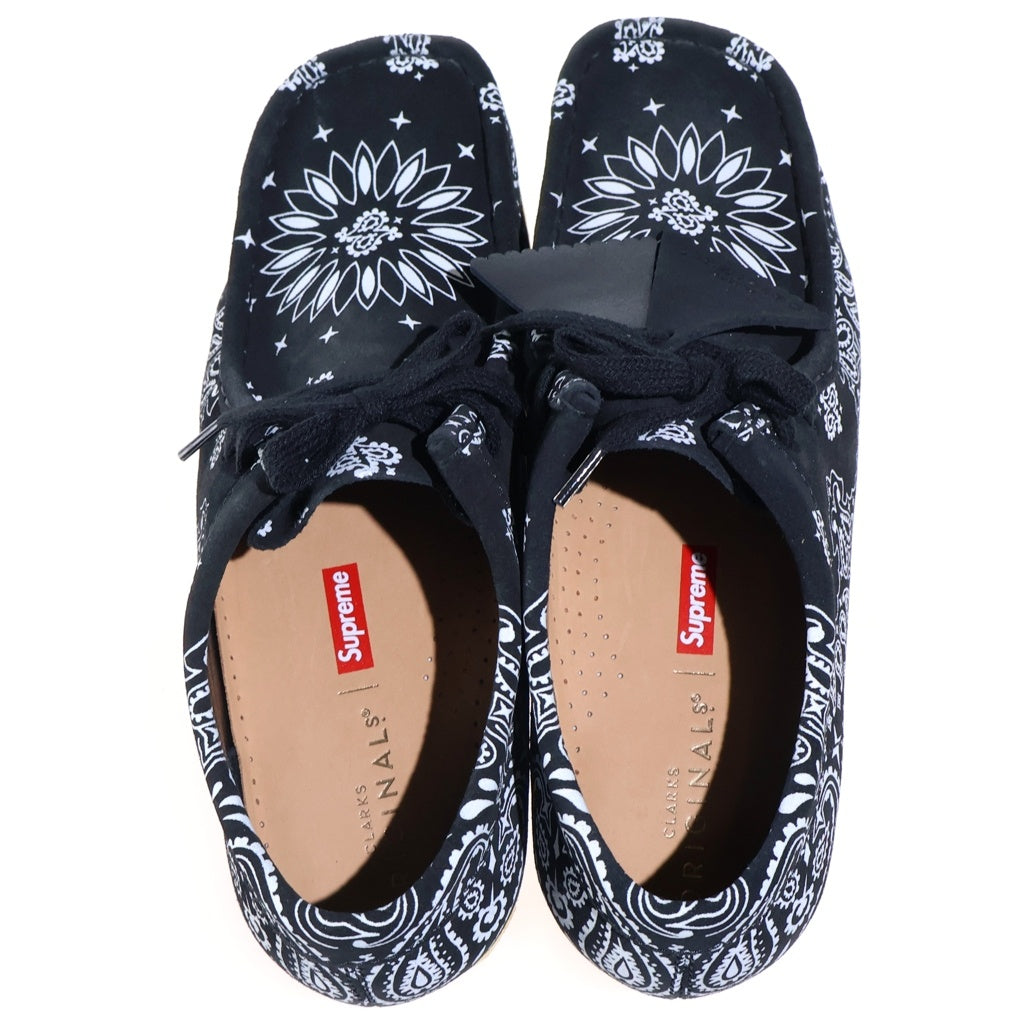 SUPREME(シュプリーム) 19SS ×Clarks Bandana Wallabee クラークス バンダナ総柄 ワラビーシューズ ブラック