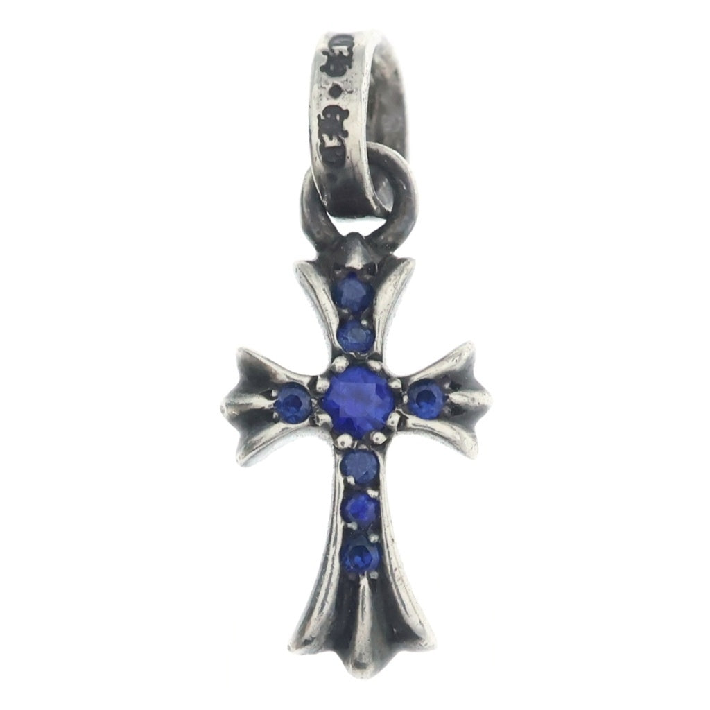 CHROME HEARTS(クロムハーツ) CRS BBYFAT P SAP ベイビーファットクロス PAVEサファイア ペンダントトップ シルバー BCA236