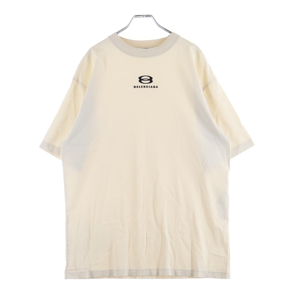 BALENCIAGA(バレンシアガ) UNITY SPORTS ICON CROPPED ロゴ クルーネック半袖Tシャツカットソー アイボリー 641675