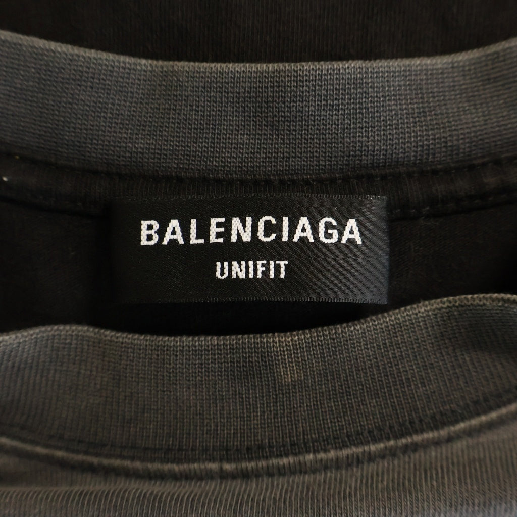 BALENCIAGA(バレンシアガ) 22SS Speed Hunter Upside Down Tee オーバーサイズ クルーネック半袖Tシャツカットソー ブラック 698811