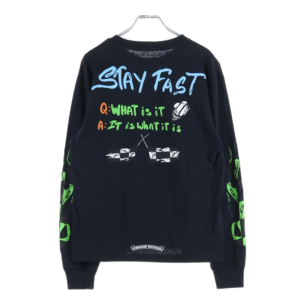 CHROME HEARTS(クロムハーツ) ×MATTY BOY STAY FAST SEX RECORDS L/S TEE マッティボーイ ステイファスト セックス レコーズ クルーネック長袖Tシャツカットソー ブラック