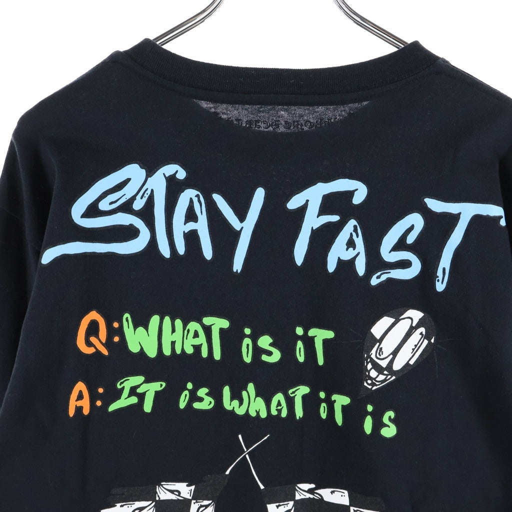 CHROME HEARTS(クロムハーツ) ×MATTY BOY STAY FAST SEX RECORDS L/S TEE マッティボーイ ステイファスト セックス レコーズ クルーネック長袖Tシャツカットソー ブラック