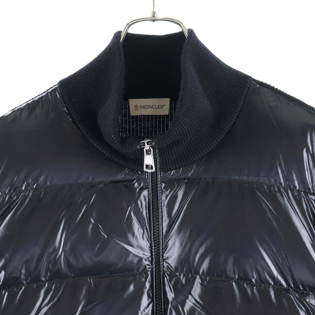 MONCLER(モンクレール) TRICOT CARDIGAN ダウン切り替え 長袖ニットブルゾンジャケット ブラック H20919B00008 M1131