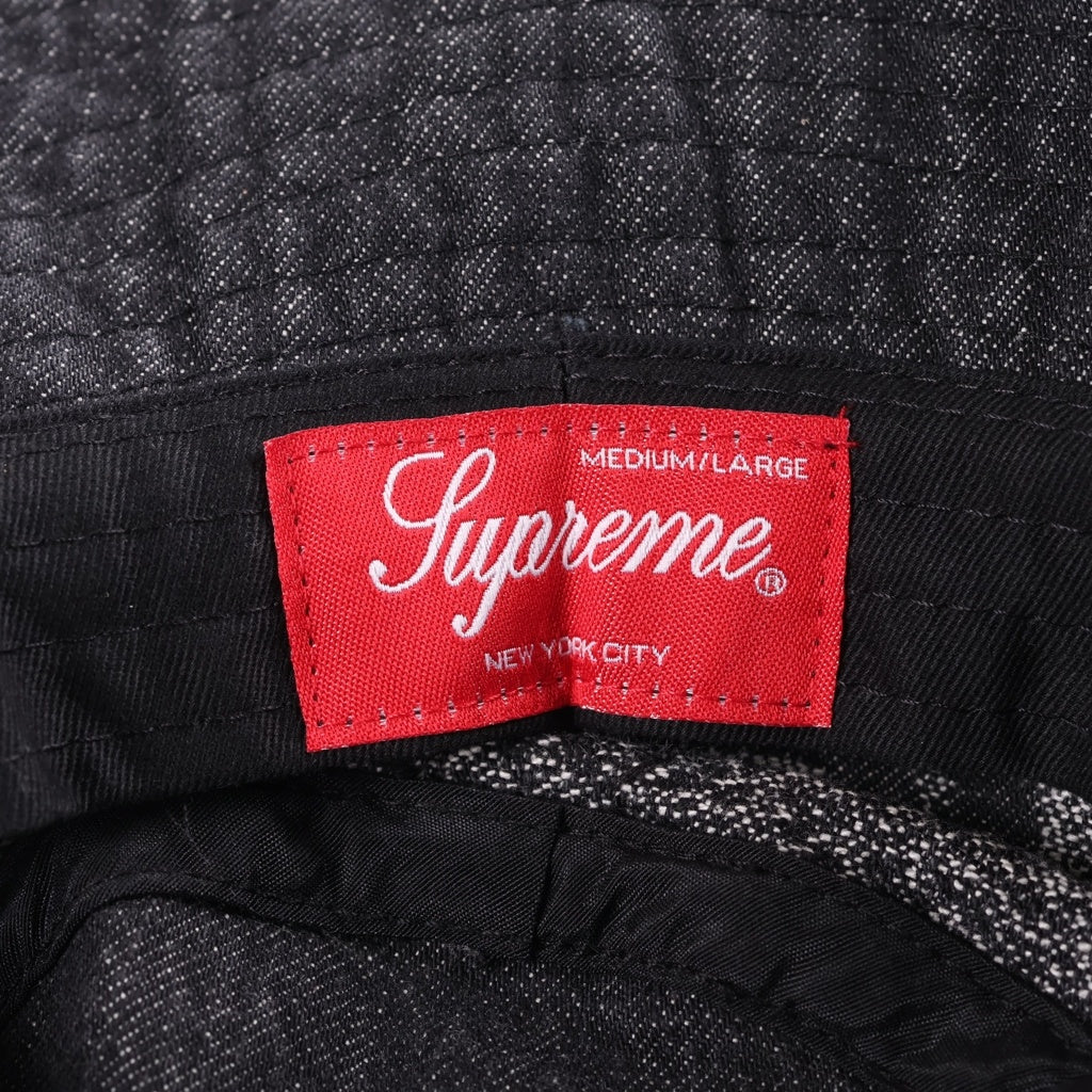 SUPREME(シュプリーム) 22SS Fade Jacquard Denim Crusher フェード ジャカード デニム クラッシャー バケットハット ブラック
