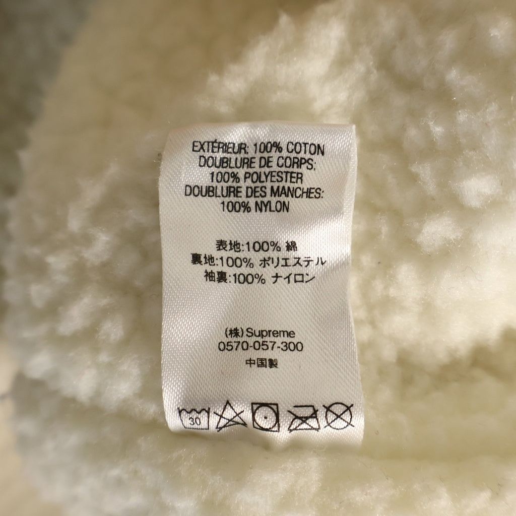 SUPREME(シュプリーム) 18AW Sherpa Lined Denim Shirt シェルパ バックロゴ刺繍 裏地ボアデニムジャケット ベージュ