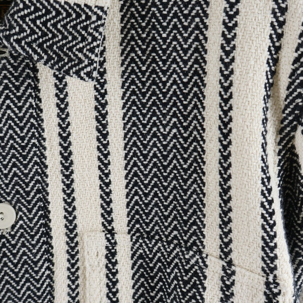NEIGHBORHOOD(ネイバーフッド) MEX.PULL C-SHIRT.LS コットンメキシカンヘリンボーン ボタンダウン 長袖シャツ ブラック/ホワイト 182UCNH-SHM01