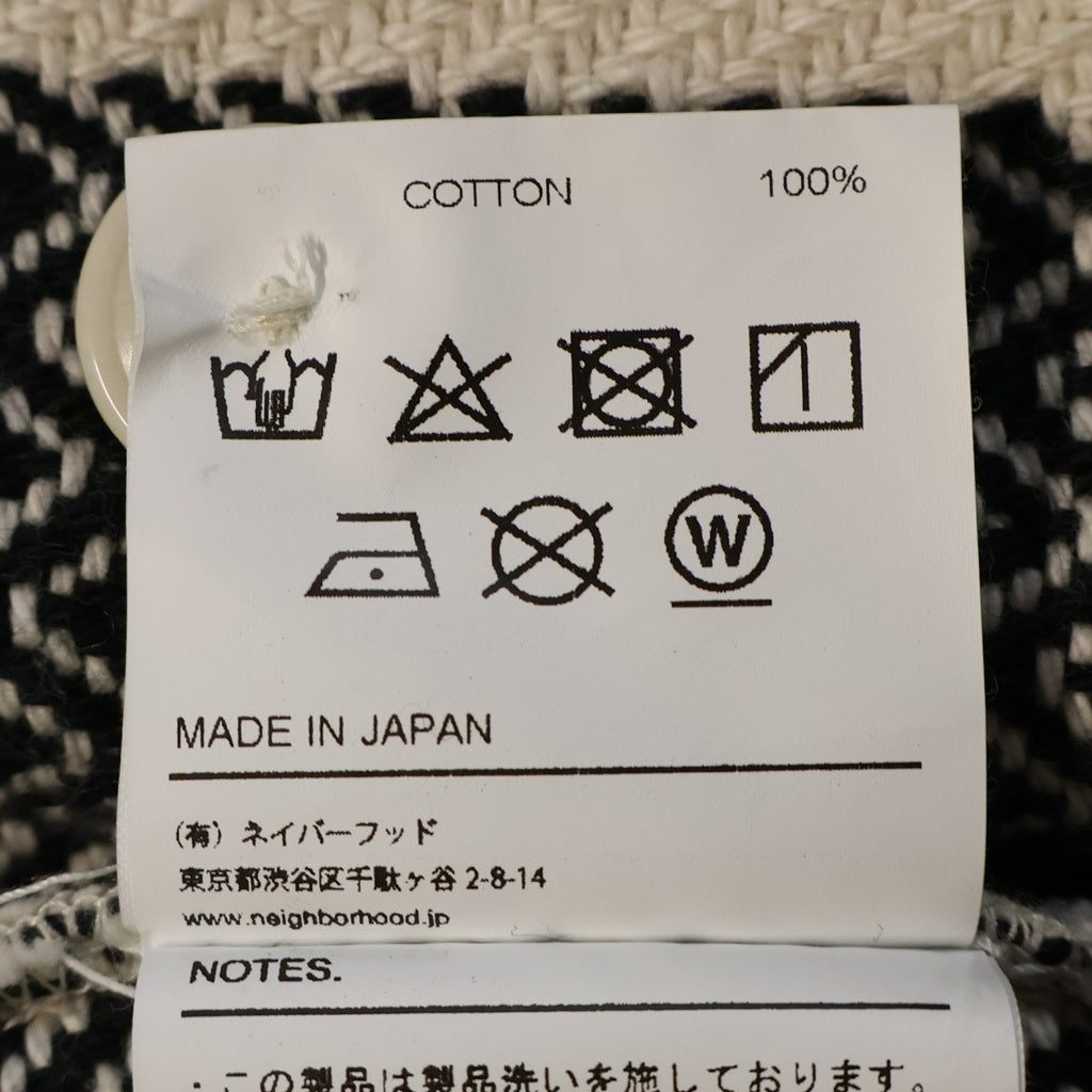 NEIGHBORHOOD(ネイバーフッド) MEX.PULL C-SHIRT.LS コットンメキシカンヘリンボーン ボタンダウン 長袖シャツ ブラック/ホワイト 182UCNH-SHM01