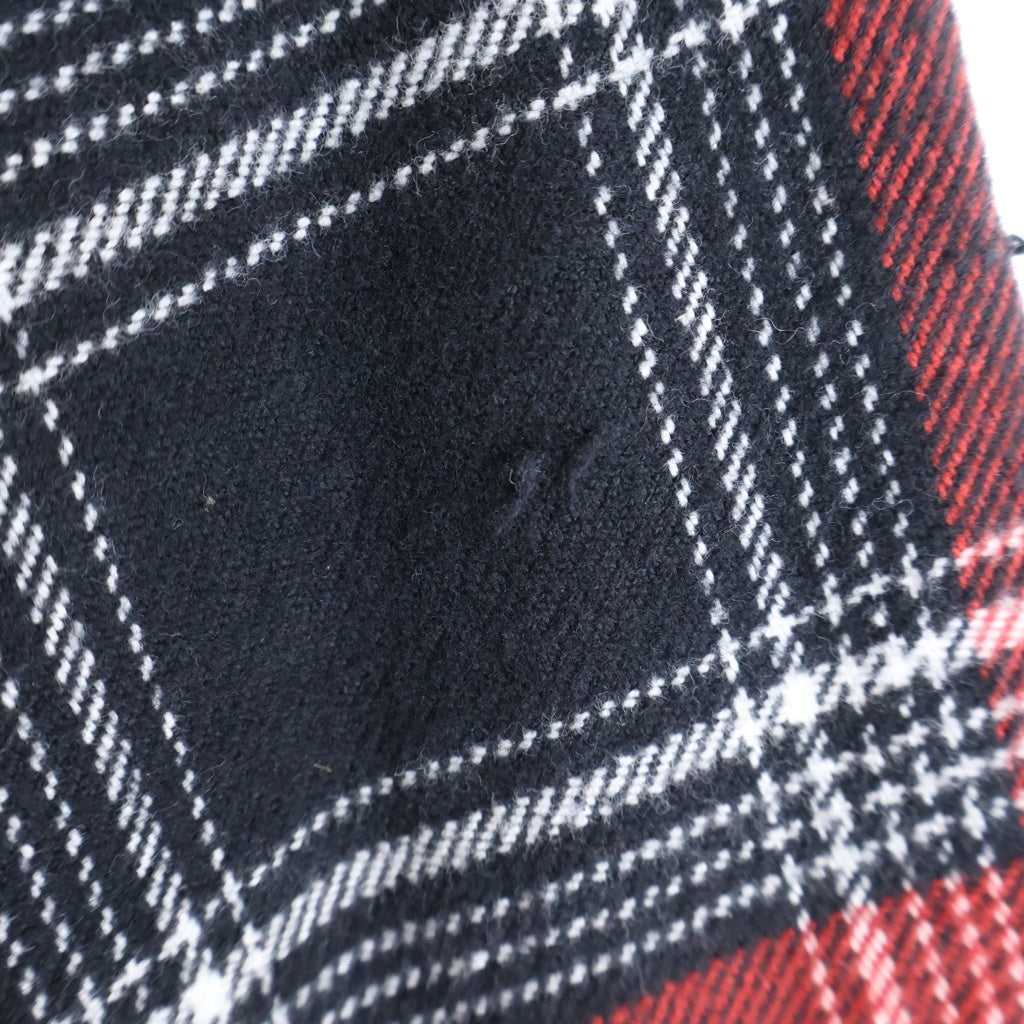 SOUTH2 WEST8(サウス2ウエスト8) ×Charcoal TOKYO ×チャコールトーキョー ノーカラーウールチェック カーディガン レッド LQ857