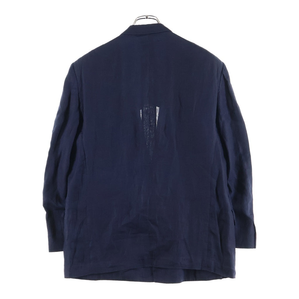 COMME des GARCONS HOMME(コムデギャルソンオム) 90s 田中オム期 リネンダブルブレスト テーラードジャケット ネイビー HJ-02016S