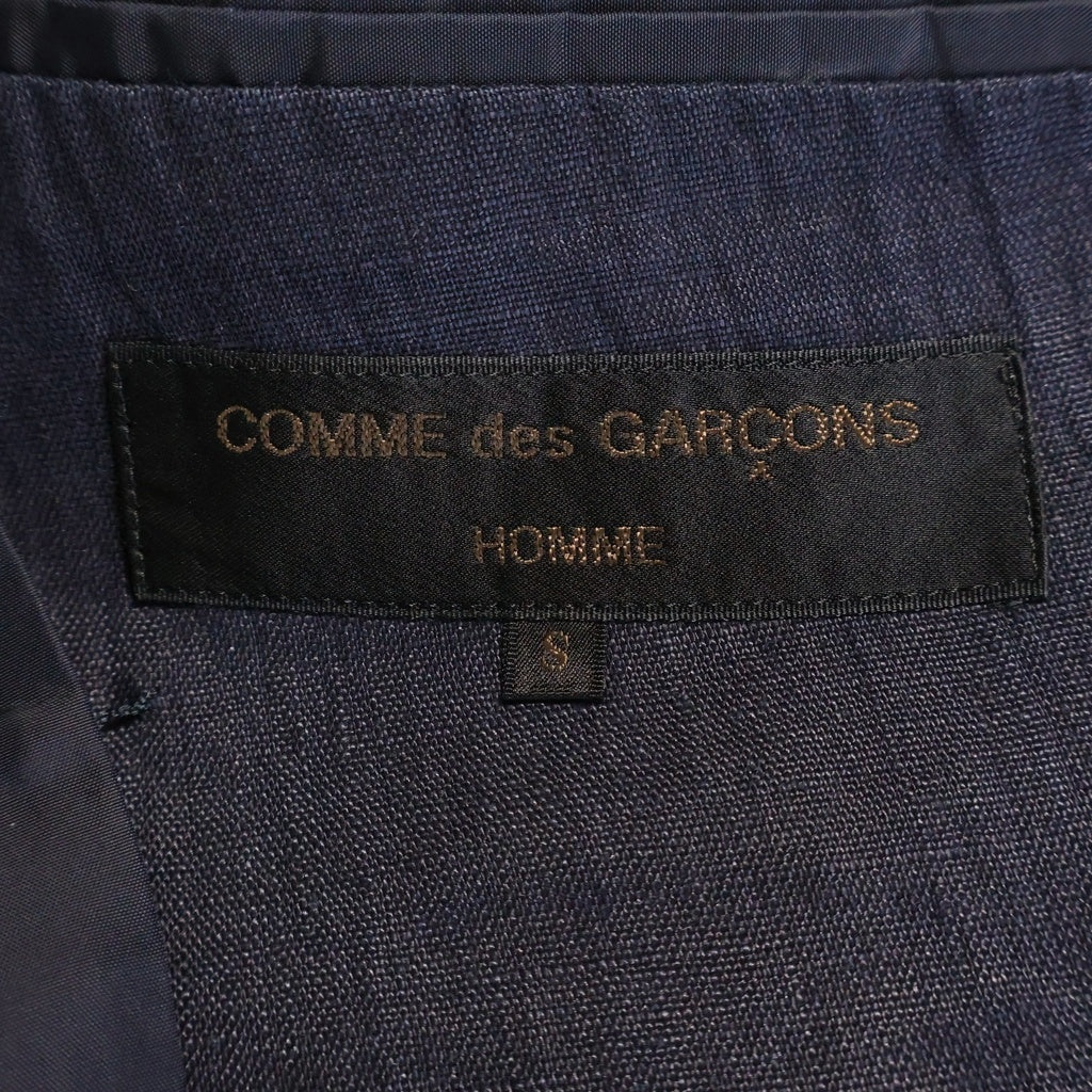 COMME des GARCONS HOMME(コムデギャルソンオム) 90s 田中オム期 リネンダブルブレスト テーラードジャケット ネイビー HJ-02016S