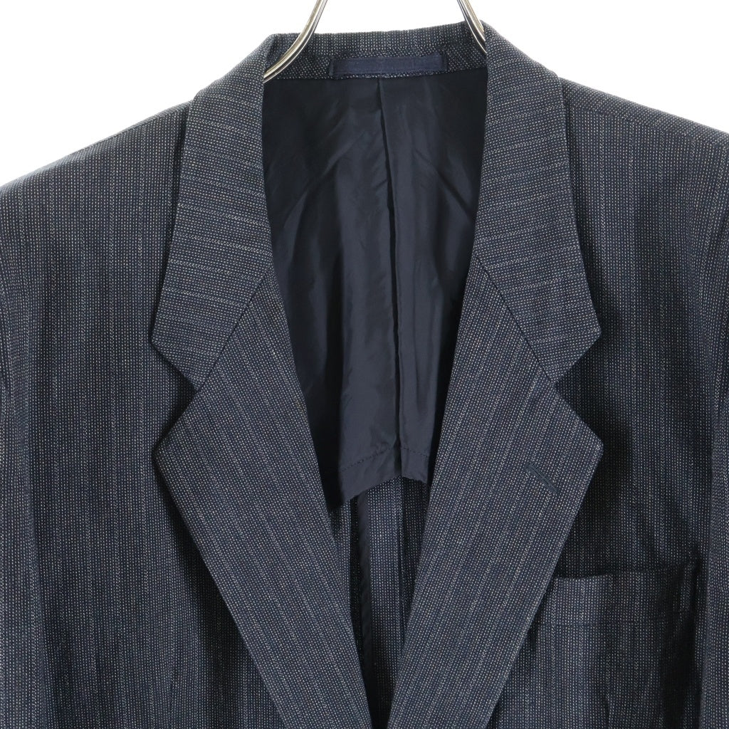 COMME des GARCONS HOMME(コムデギャルソンオム) 90s 田中オム期 コットンストライプ テーラードジャケット グレー HJ-0218