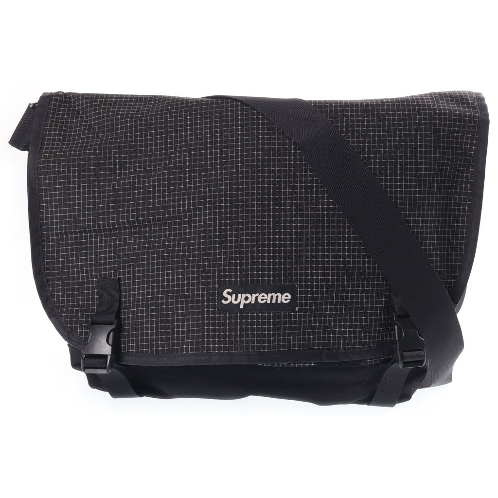 SUPREME(シュプリーム) 09AW Box Logo フロントボックスロゴ チェック柄 メッセンジャーバッグ ブラック レディース