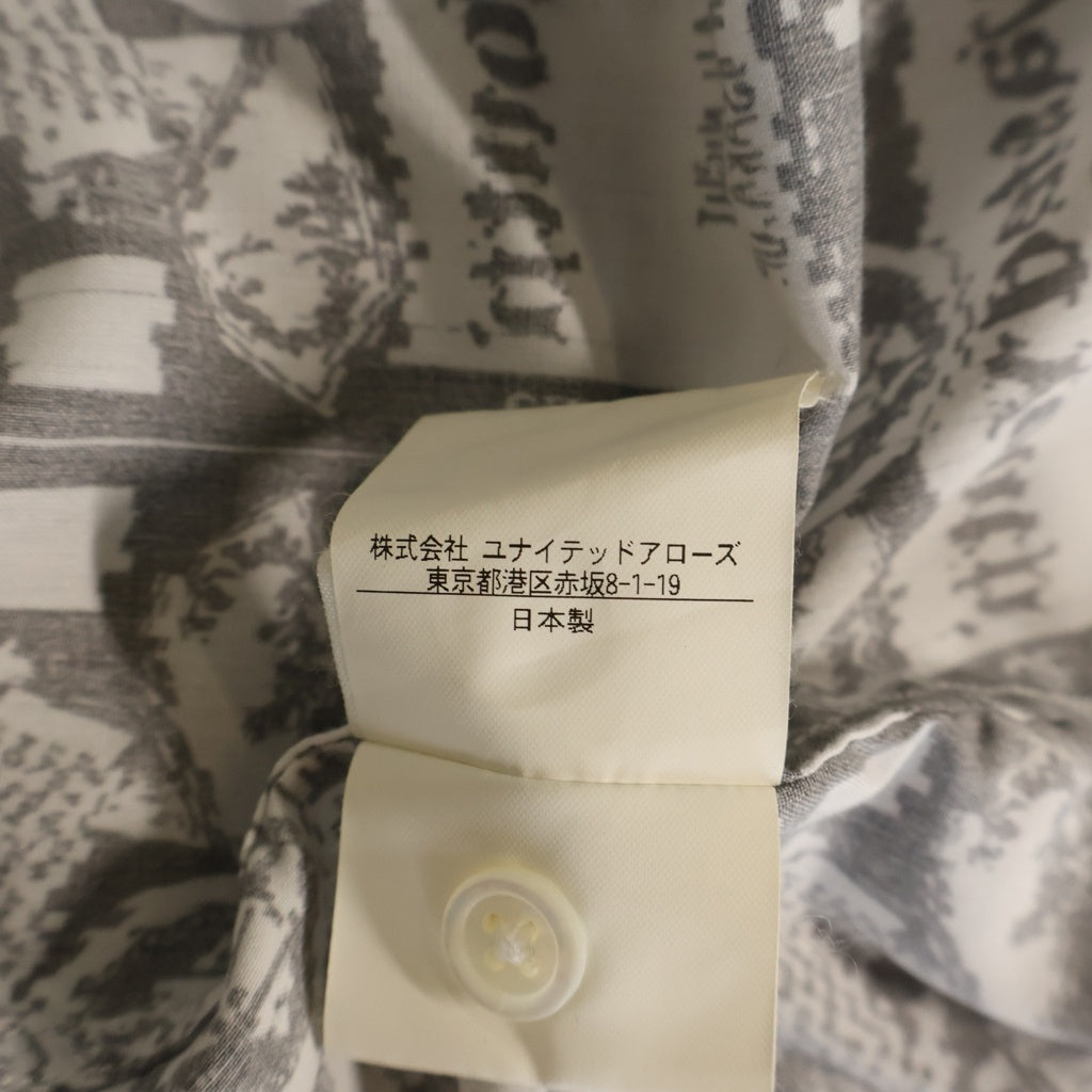 WASTED YOUTH(ウェイステッドユース) × POGGYTHEMAN for UNITED ARROWS & SONS PRINT ポギーザマン フォー ユナイテッドアローズ アンド サンズプリント 長袖シャツ ブラック/ホワイト