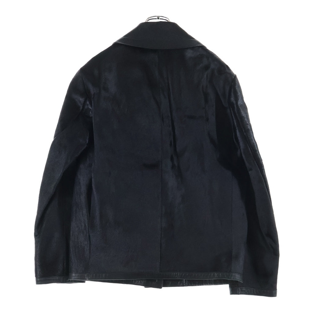 LOUIS VUITTON(ルイヴィトン) ハラコレザー テーラードジャケット ブラック RW052 MHLJ50KHO