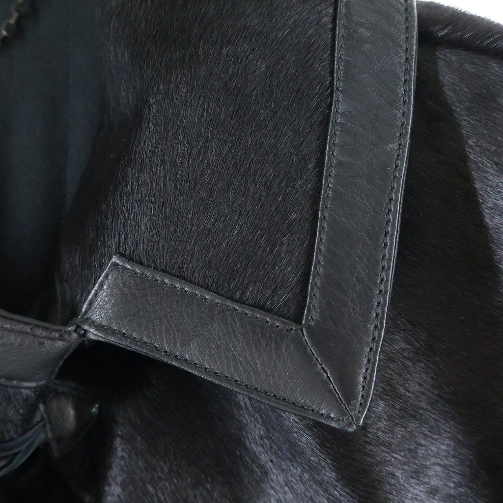 LOUIS VUITTON(ルイヴィトン) ハラコレザー テーラードジャケット ブラック RW052 MHLJ50KHO