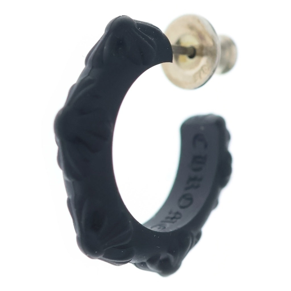 CHROME HEARTS(クロムハーツ) RUBBER HOOP CROSS SML クロスバンドフープ シリコンピアス ブラック