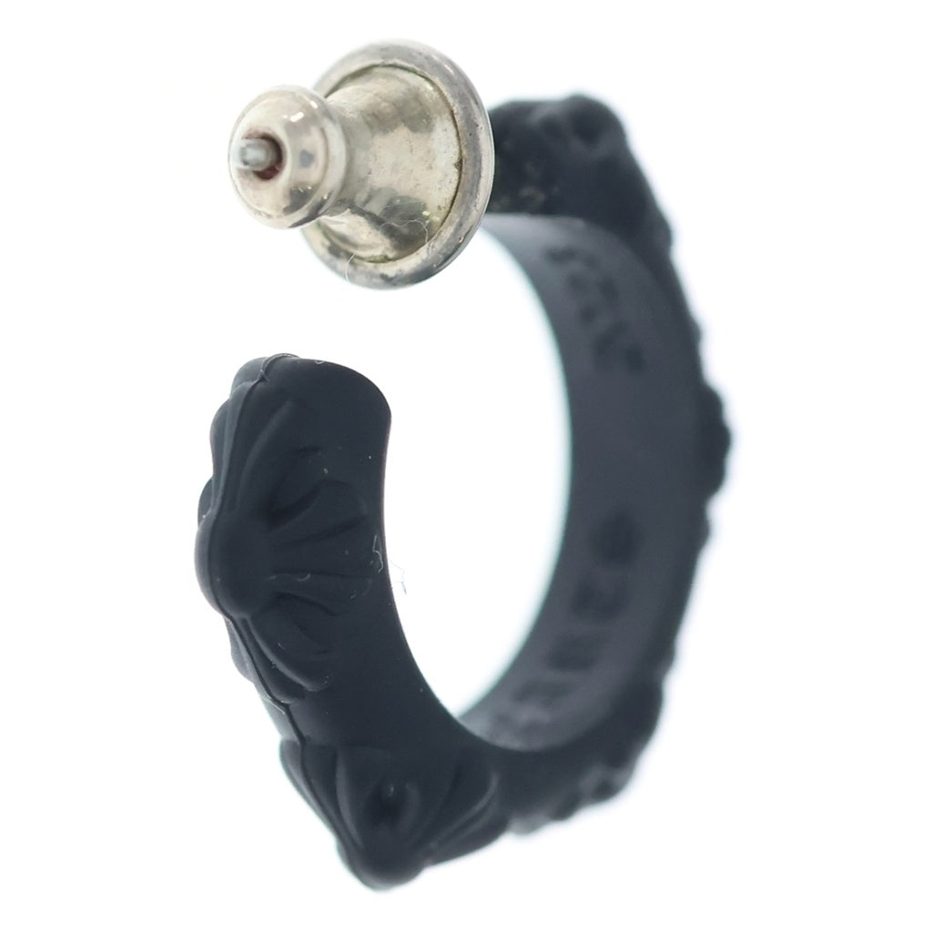 CHROME HEARTS(クロムハーツ) RUBBER HOOP CROSS SML クロスバンドフープ シリコンピアス ブラック