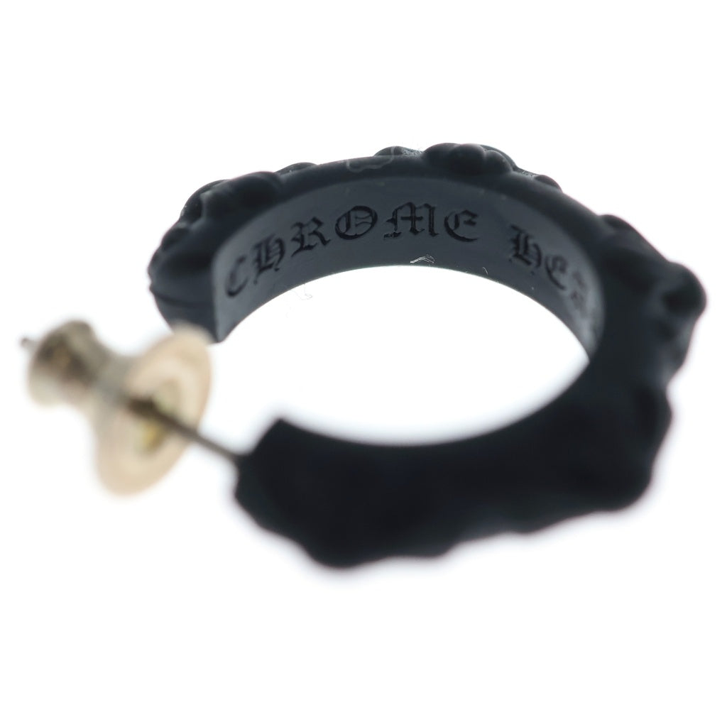 CHROME HEARTS(クロムハーツ) RUBBER HOOP CROSS SML クロスバンドフープ シリコンピアス ブラック