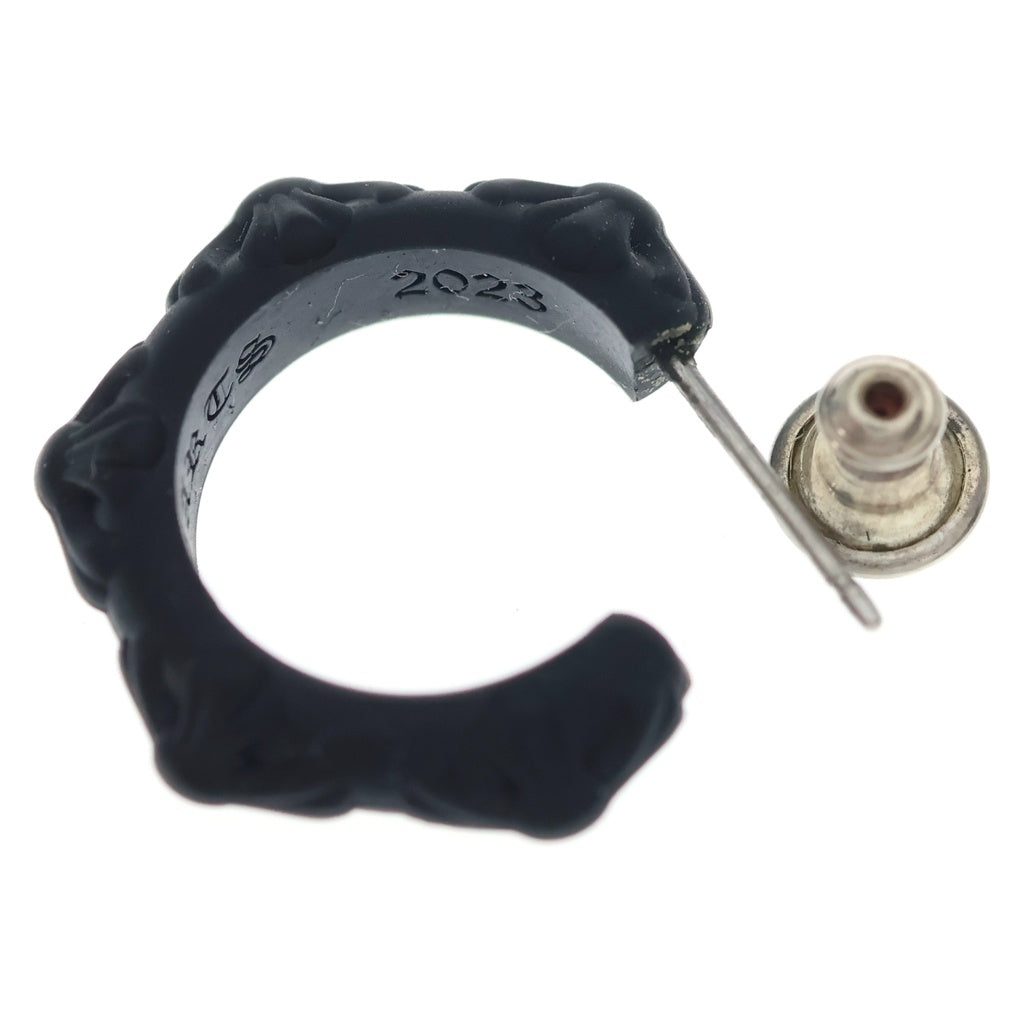 CHROME HEARTS(クロムハーツ) RUBBER HOOP CROSS SML クロスバンドフープ シリコンピアス ブラック