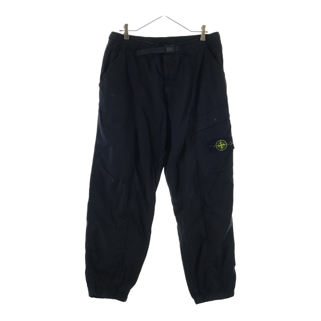 STONE ISLAND(ストーンアイランド) COTTON TWILL STRETCH-TC ワッペンロゴ コットンツイル カーゴパンツ ブラック K1S53100016S0010