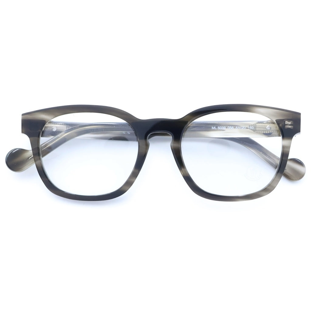 MONCLER(モンクレール) Eyeglasses テンプルロゴ ウェリントンフレーム サングラス アイウェア 眼鏡 ブラック ML 5039 056