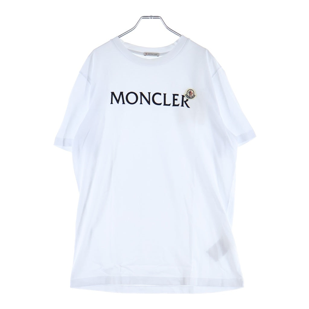 MONCLER(モンクレール) フロントワッペンロゴ クルーネック半袖Tシャツカットソー ホワイト H20918C00025