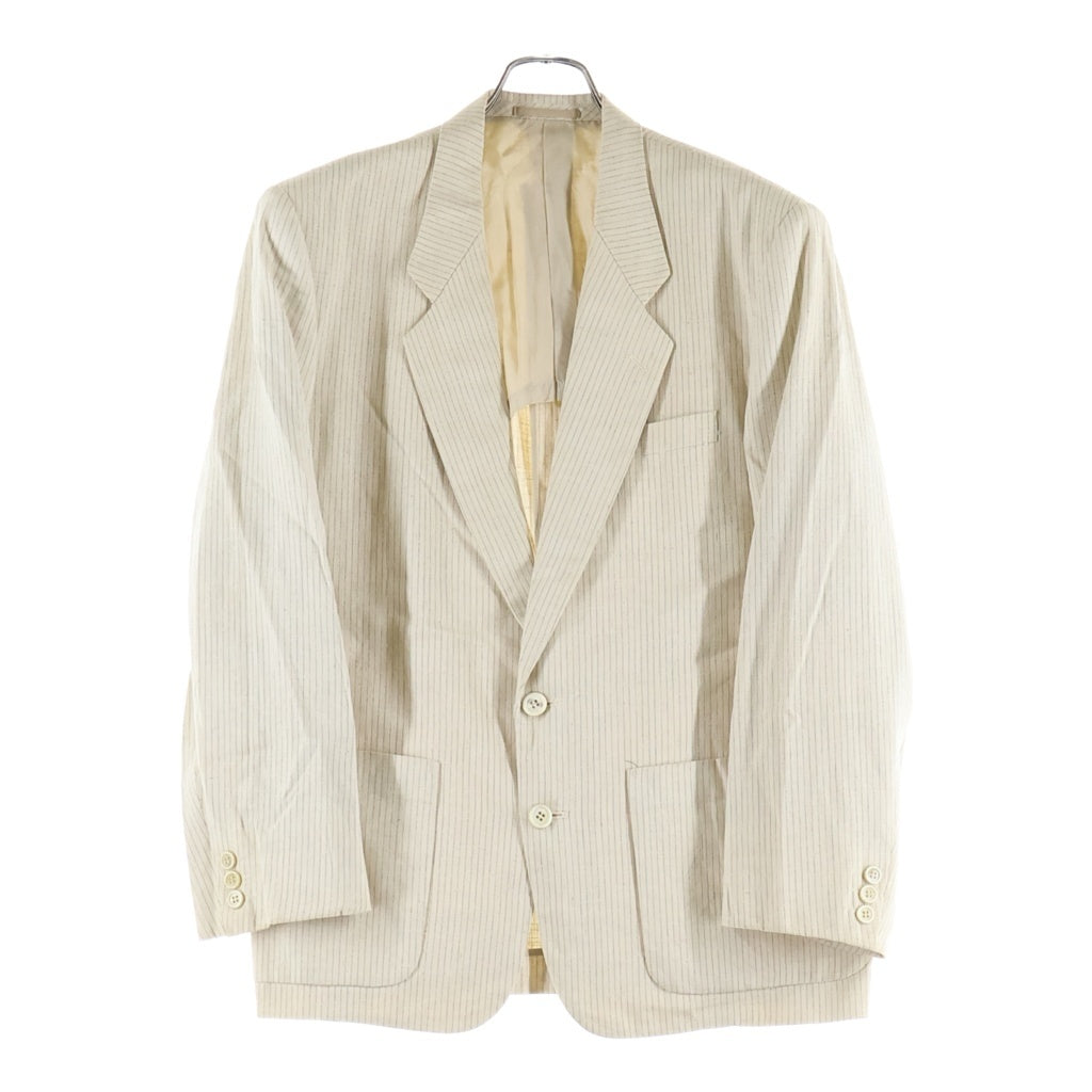 COMME des GARCONS HOMME(コムデギャルソンオム) 90s 田中オム期 リネン混 ピンストライプテーラードジャケット アイボリー HJ-02010M