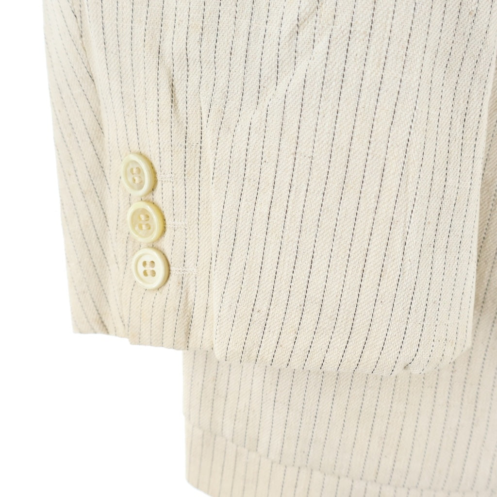 COMME des GARCONS HOMME(コムデギャルソンオム) 90s 田中オム期 リネン混 ピンストライプテーラードジャケット アイボリー HJ-02010M