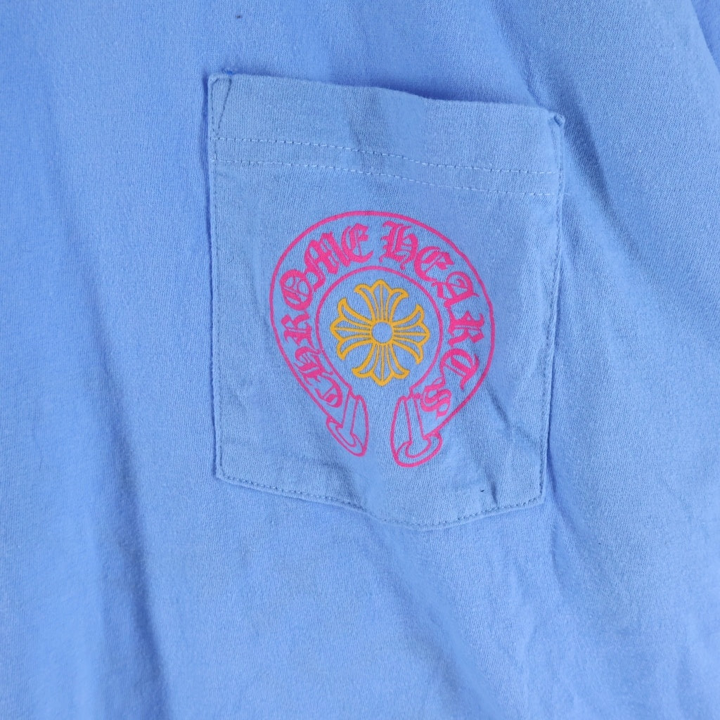 CHROME HEARTS(クロムハーツ) MIAMI Limited Horseshoe Tee マイアミ限定 ホースシュープリント クルーネック半袖Tシャツカットソー ブルー