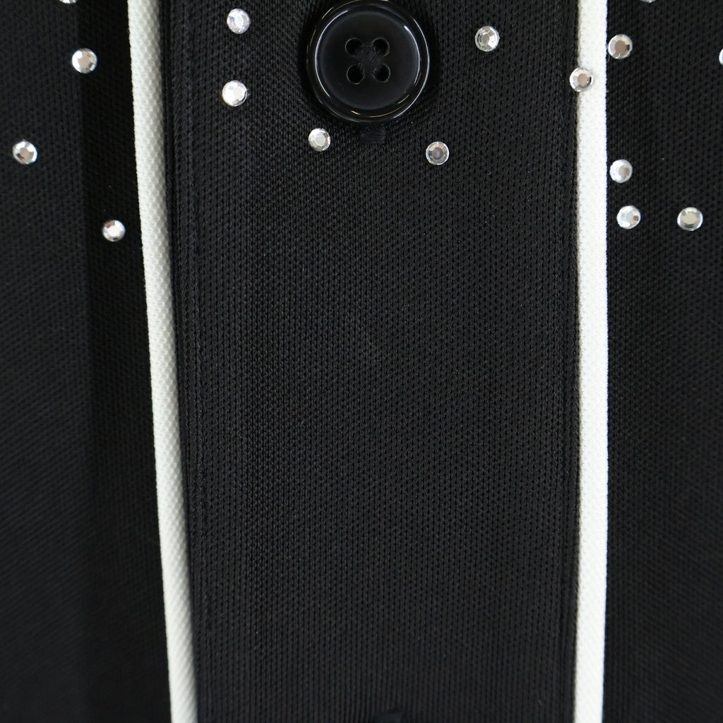 SUPREME(シュプリーム) 20SS Rhinestone Baseball Jersey ロゴ ラインストーン ベースボールシャツ ブラック