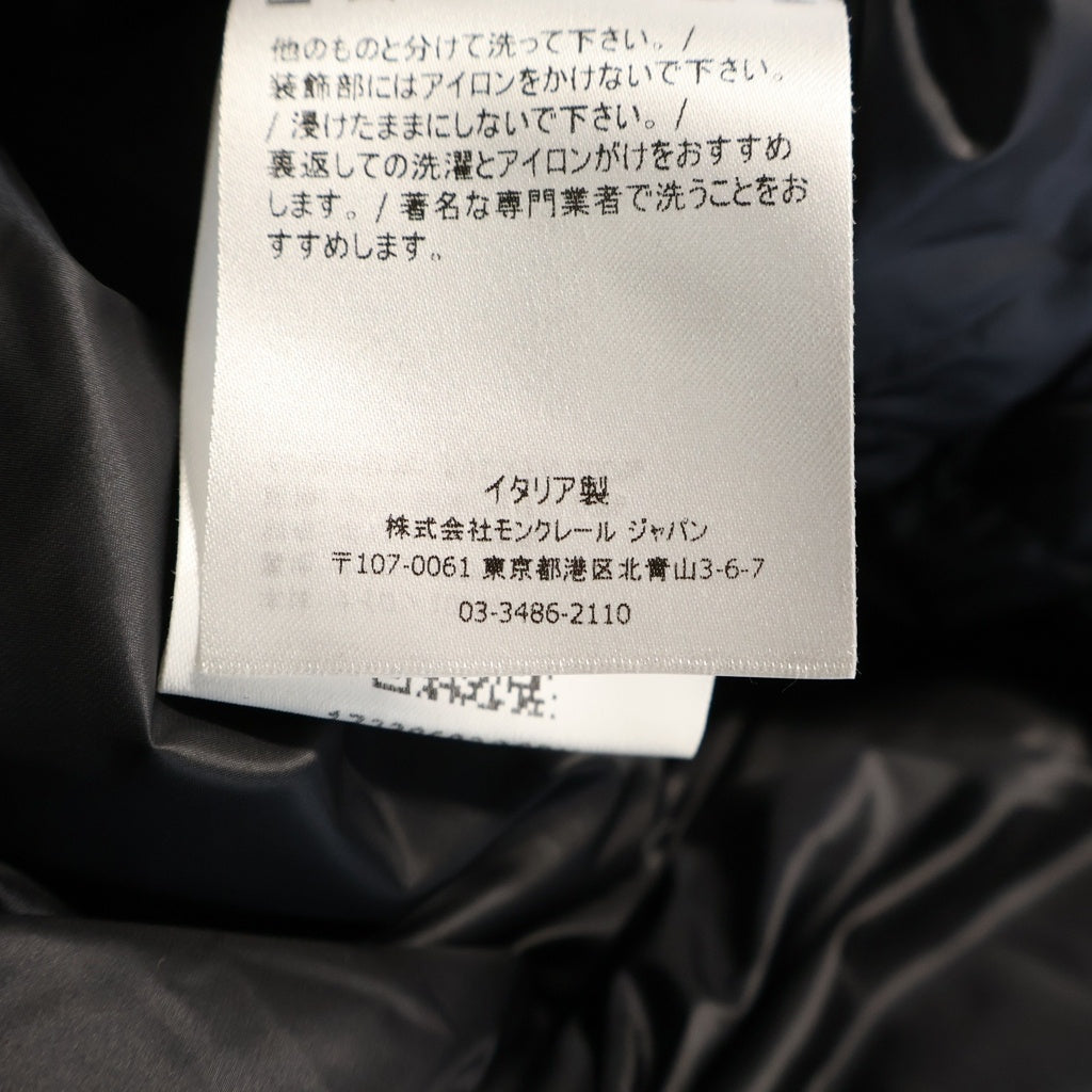 MONCLER GENIUS(モンクレール ジーニアス) 21AW ×HYKE GIUBBOTTO MUVERAN LONG COAT ハイク ノーカラーダウンコート レディース ネイビー G209K1C00002 M1192