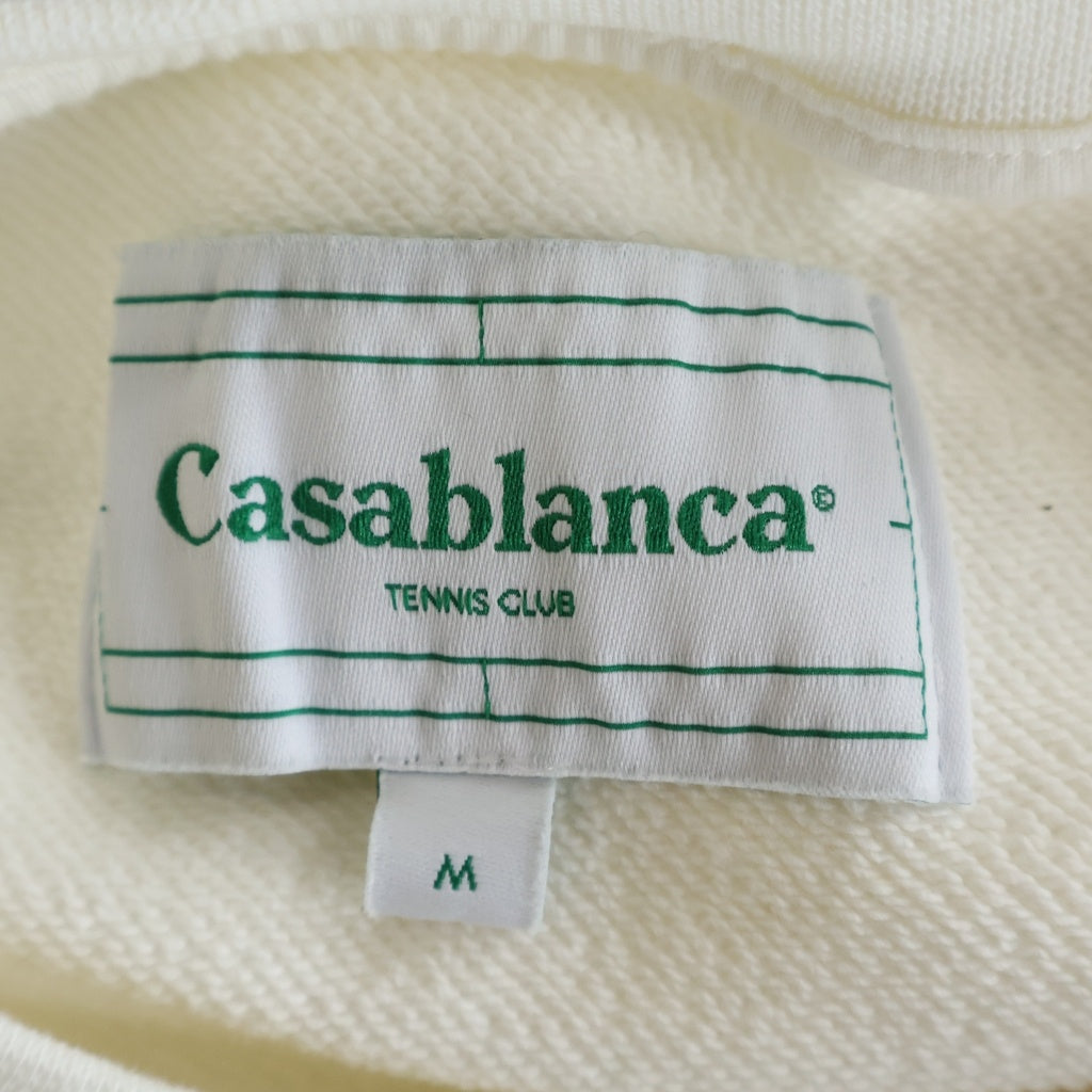 CASABLANCA(カサブランカ) 22SS Fujita san Sweatshirt フロントフリント クルーネック長袖スウェットトレーナー ホワイト MS22-JTP-011