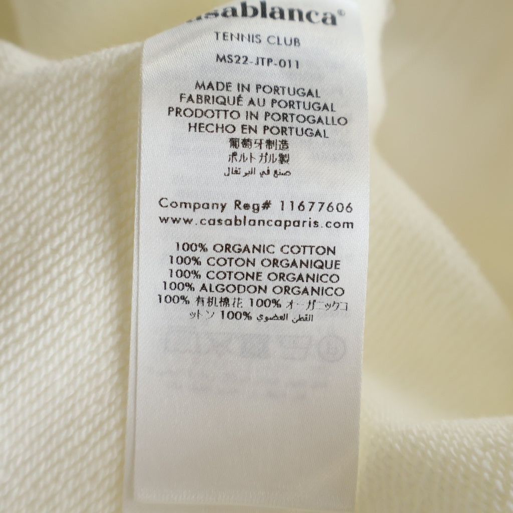 CASABLANCA(カサブランカ) 22SS Fujita san Sweatshirt フロントフリント クルーネック長袖スウェットトレーナー ホワイト MS22-JTP-011