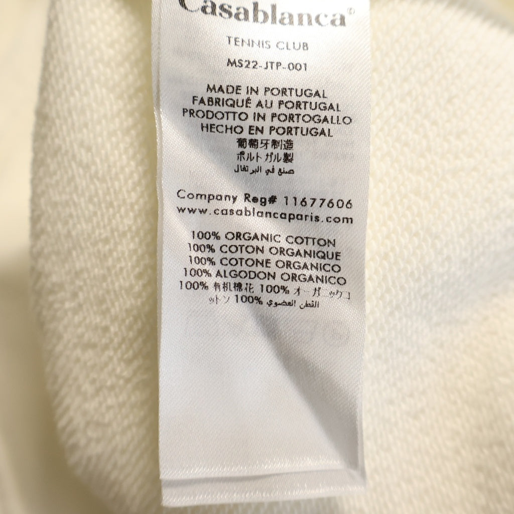 CASABLANCA(カサブランカ) 22SS Tennis Club Sweatshirt フロントプリント クルーネック長袖スウェットトレーナー ホワイト MS22-JTP-001