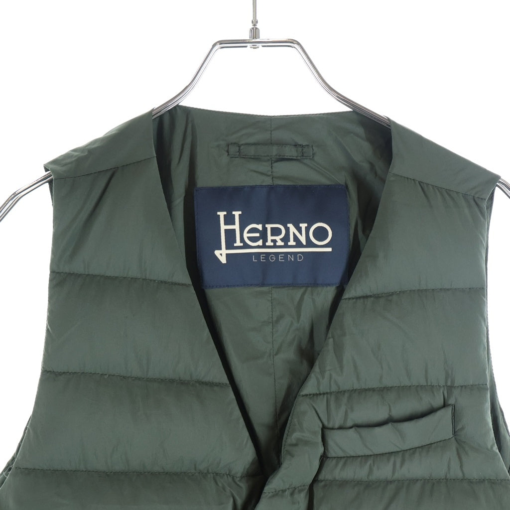HERNO(ヘルノ) LEGEND IL GILET ボーダーキルティングダウンベスト カーキ P1002ULE-19288-7900