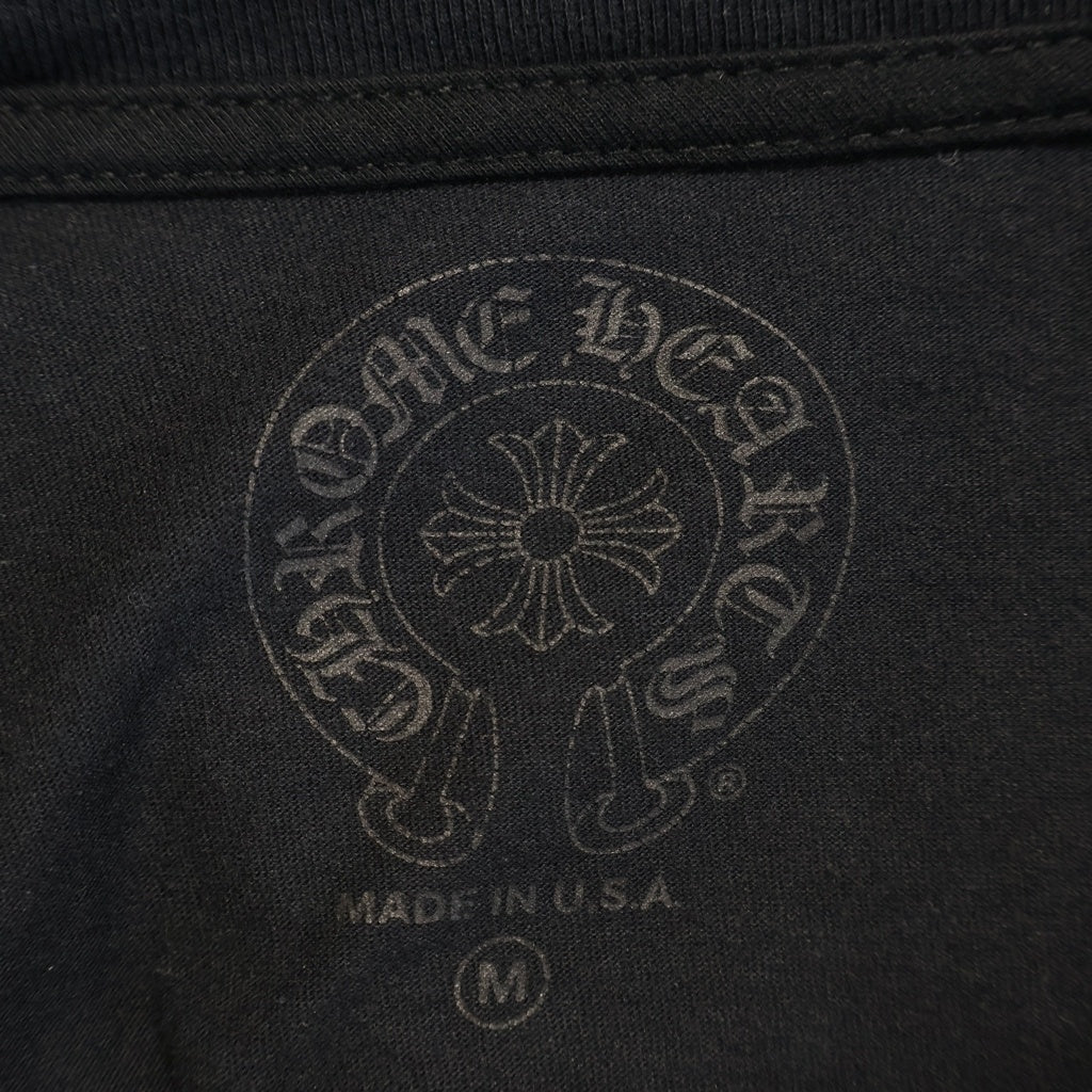 CHROME HEARTS(クロムハーツ) CH NECK LOGO L/S TEE ネックロゴ 袖ロゴプリント クルーネック長袖Tシャツカットソー ブラック