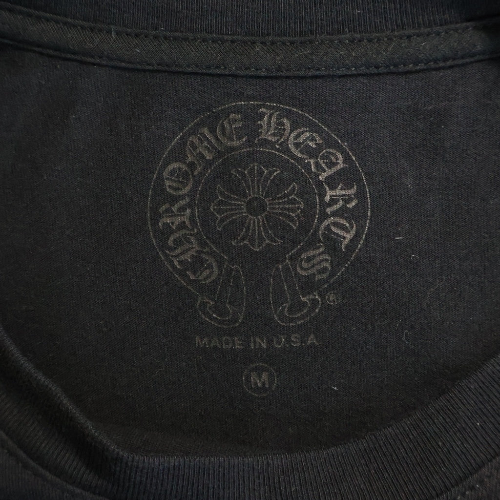 CHROME HEARTS(クロムハーツ) FLRL CRS HORSESHOE L/S TEE アームフローラルプリント バックホースシュー クルーネック長袖Tシャツカットソー ブラック