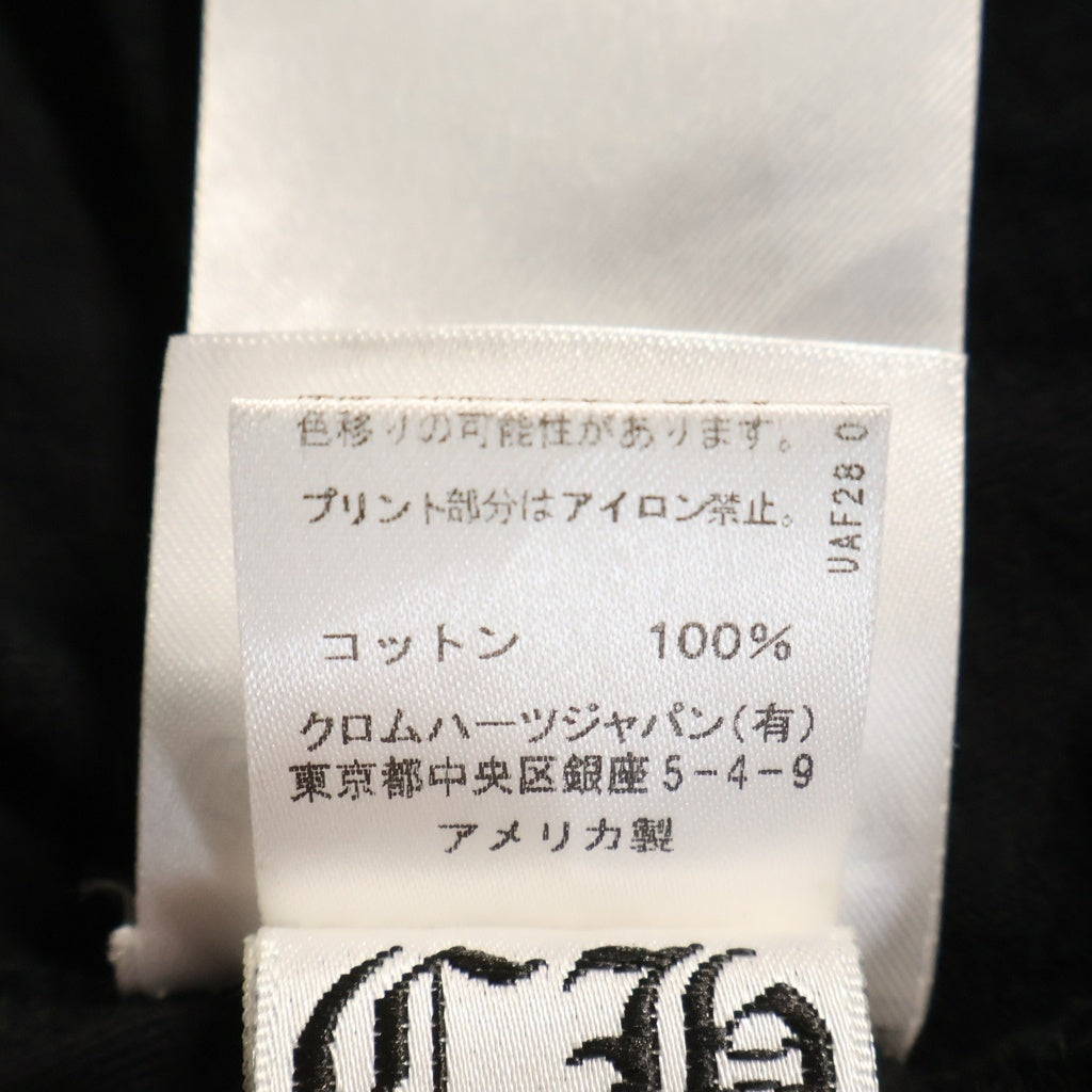 CHROME HEARTS(クロムハーツ) FLRL CRS HORSESHOE L/S TEE アームフローラルプリント バックホースシュー クルーネック長袖Tシャツカットソー ブラック