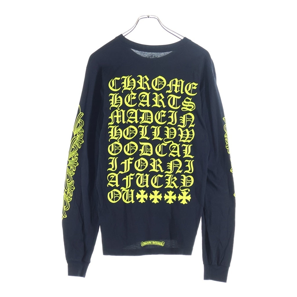 CHROME HEARTS(クロムハーツ) Made In Hollywood Vertical Logo L/S Tee メイドインハリウッド ヴァーティカルロゴ アームフローラルプリント クルーネック長袖Tシャツ